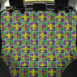 Mardi Gras Fleur De Lis Pattern Print Pet Car Back Seat Cover