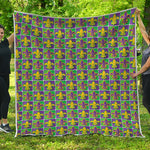Mardi Gras Fleur De Lis Pattern Print Quilt