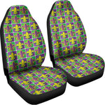Mardi Gras Fleur De Lis Pattern Print Universal Fit Car Seat Covers
