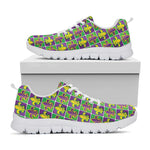 Mardi Gras Fleur De Lis Pattern Print White Sneakers