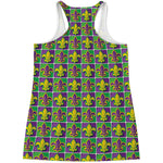 Mardi Gras Fleur De Lis Pattern Print Women's Racerback Tank Top