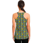 Mardi Gras Fleur De Lis Pattern Print Women's Racerback Tank Top