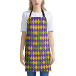 Mardi Gras Harlequin Pattern Print Apron