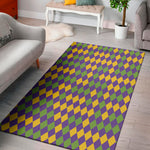 Mardi Gras Harlequin Pattern Print Area Rug