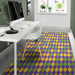 Mardi Gras Harlequin Pattern Print Area Rug