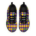 Mardi Gras Harlequin Pattern Print Black Sneakers