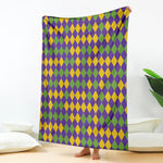 Mardi Gras Harlequin Pattern Print Blanket