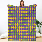 Mardi Gras Harlequin Pattern Print Blanket