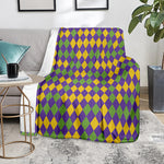 Mardi Gras Harlequin Pattern Print Blanket