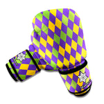 Mardi Gras Harlequin Pattern Print Boxing Gloves