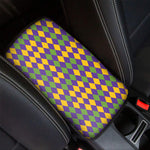 Mardi Gras Harlequin Pattern Print Car Center Console Cover