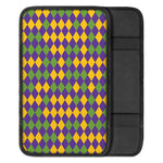 Mardi Gras Harlequin Pattern Print Car Center Console Cover