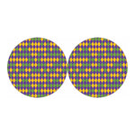 Mardi Gras Harlequin Pattern Print Car Coasters