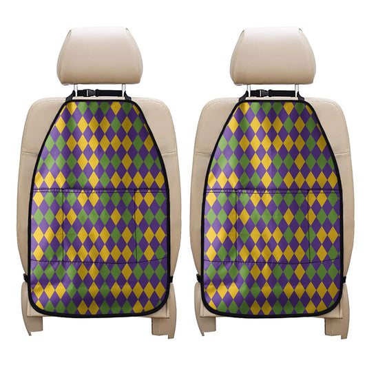 Mardi Gras Harlequin Pattern Print Car Seat Organizers