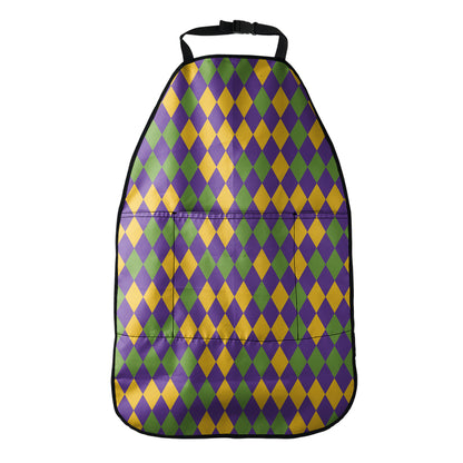 Mardi Gras Harlequin Pattern Print Car Seat Organizers