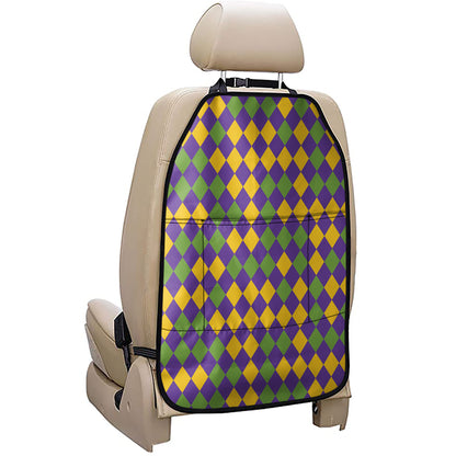 Mardi Gras Harlequin Pattern Print Car Seat Organizers