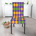 Mardi Gras Harlequin Pattern Print Dining Chair Slipcover
