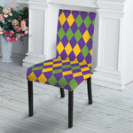 Mardi Gras Harlequin Pattern Print Dining Chair Slipcover