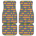 Mardi Gras Harlequin Pattern Print Front and Back Car Floor Mats