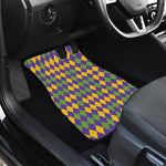 Mardi Gras Harlequin Pattern Print Front Car Floor Mats