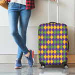 Mardi Gras Harlequin Pattern Print Luggage Cover