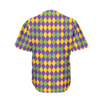 Mardi Gras Harlequin Pattern Print Men's Baseball Jersey