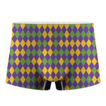 Mardi Gras Harlequin Pattern Print Men's Boxer Briefs