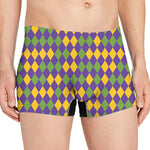 Mardi Gras Harlequin Pattern Print Men's Boxer Briefs