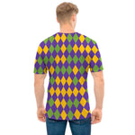 Mardi Gras Harlequin Pattern Print Men's T-Shirt