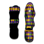 Mardi Gras Harlequin Pattern Print Muay Thai Shin Guard