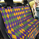 Mardi Gras Harlequin Pattern Print Pet Car Back Seat Cover