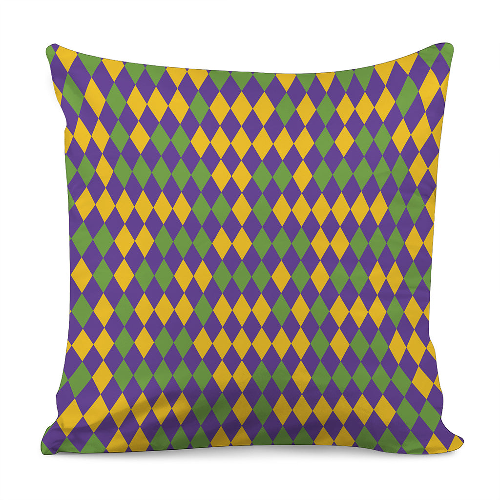 Mardi Gras Harlequin Pattern Print Pillow Cover