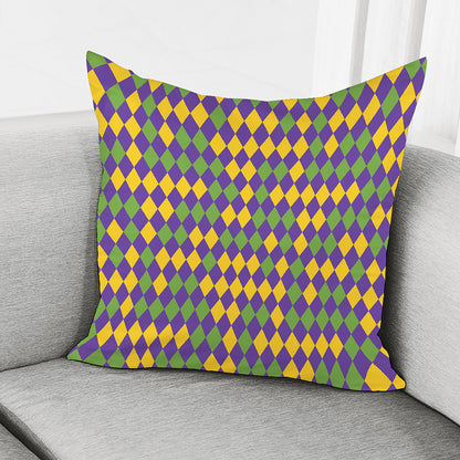 Mardi Gras Harlequin Pattern Print Pillow Cover