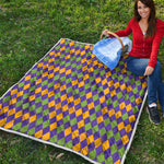 Mardi Gras Harlequin Pattern Print Quilt