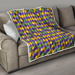 Mardi Gras Harlequin Pattern Print Quilt