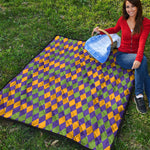 Mardi Gras Harlequin Pattern Print Quilt
