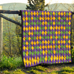 Mardi Gras Harlequin Pattern Print Quilt