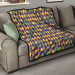 Mardi Gras Harlequin Pattern Print Quilt