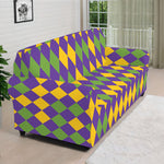 Mardi Gras Harlequin Pattern Print Sofa Cover