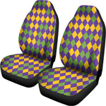 Mardi Gras Harlequin Pattern Print Universal Fit Car Seat Covers
