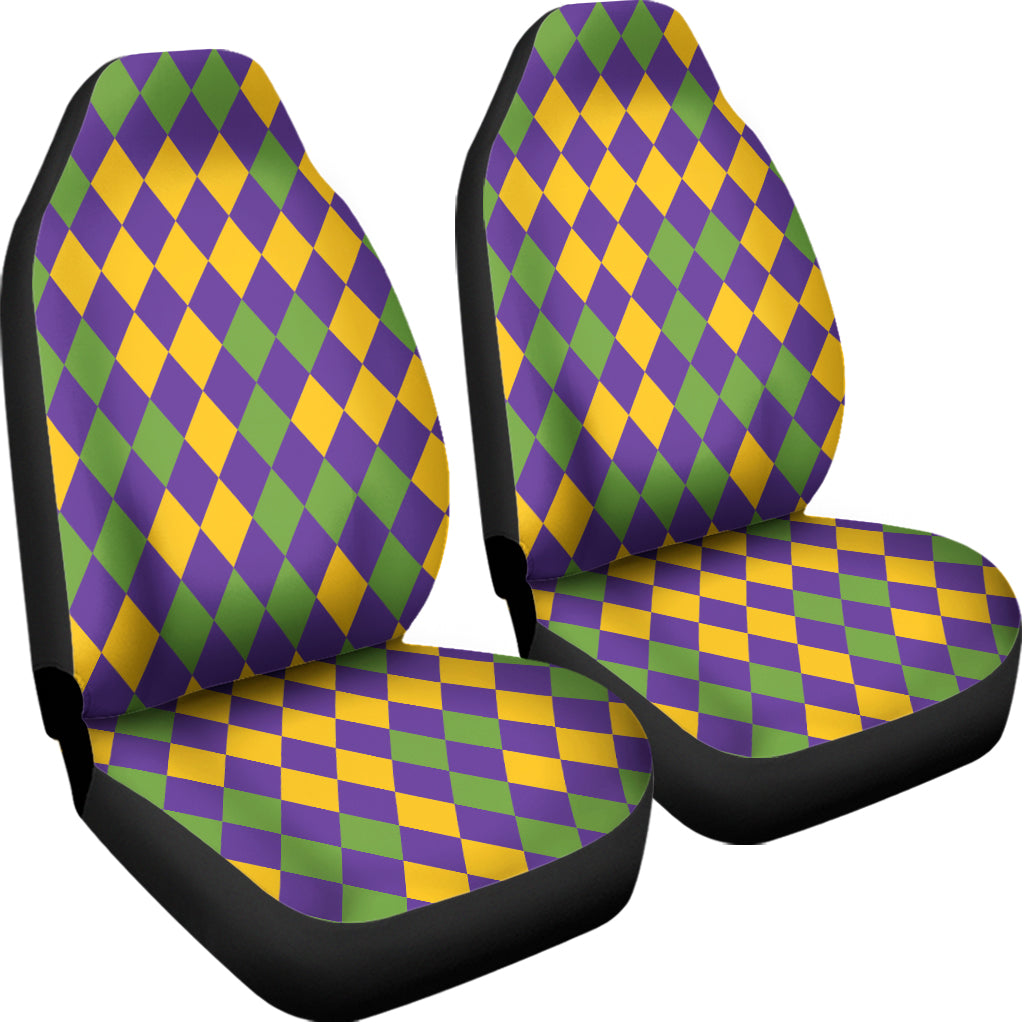 Mardi Gras Harlequin Pattern Print Universal Fit Car Seat Covers