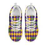 Mardi Gras Harlequin Pattern Print White Sneakers