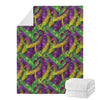 Mardi Gras Palm Leaf Pattern Print Blanket