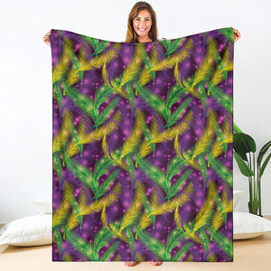 Mardi Gras Palm Leaf Pattern Print Blanket