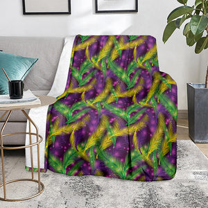 Mardi Gras Palm Leaf Pattern Print Blanket