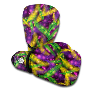 Mardi Gras Palm Leaf Pattern Print Boxing Gloves