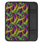 Mardi Gras Palm Leaf Pattern Print Car Center Console Cover