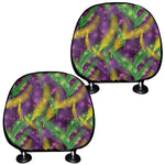 Mardi Gras Palm Leaf Pattern Print Car Headrest Covers