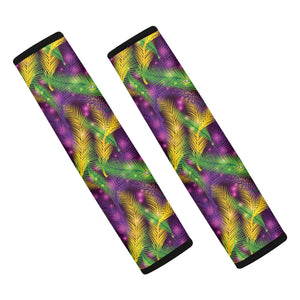 Mardi Gras Palm Leaf Pattern Print Car Seat Belt Covers