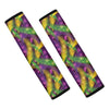 Mardi Gras Palm Leaf Pattern Print Car Seat Belt Covers